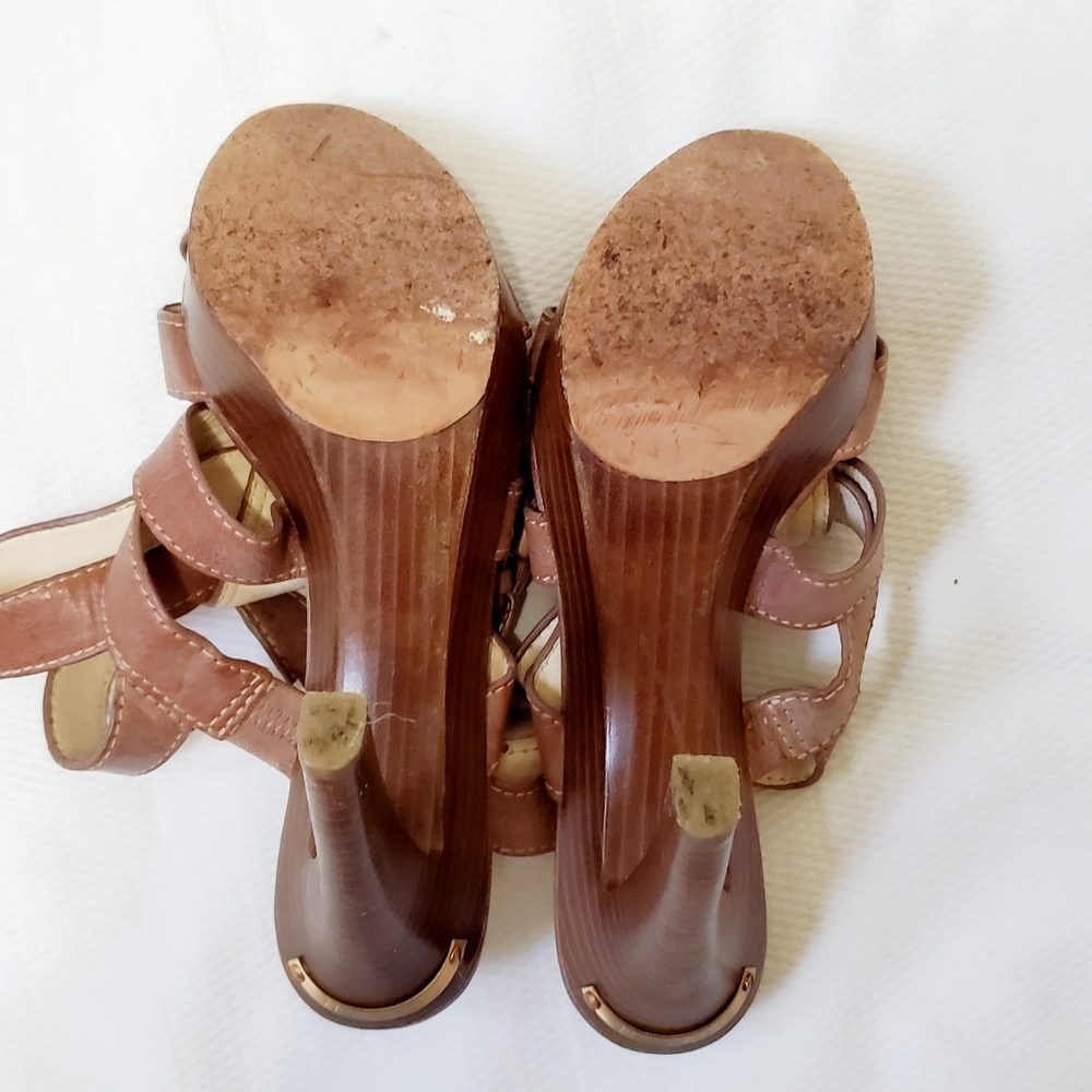 Coach Stephanie Heeled Ankle  Strappy Leather Sandal Size 8 - Picture 7 of 7